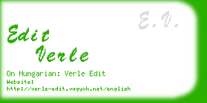 edit verle business card